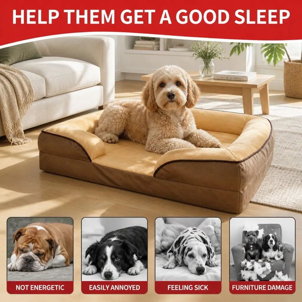 Dog Sofa Bed Thickened Sponge Cushion 60x50x17cm Yellow