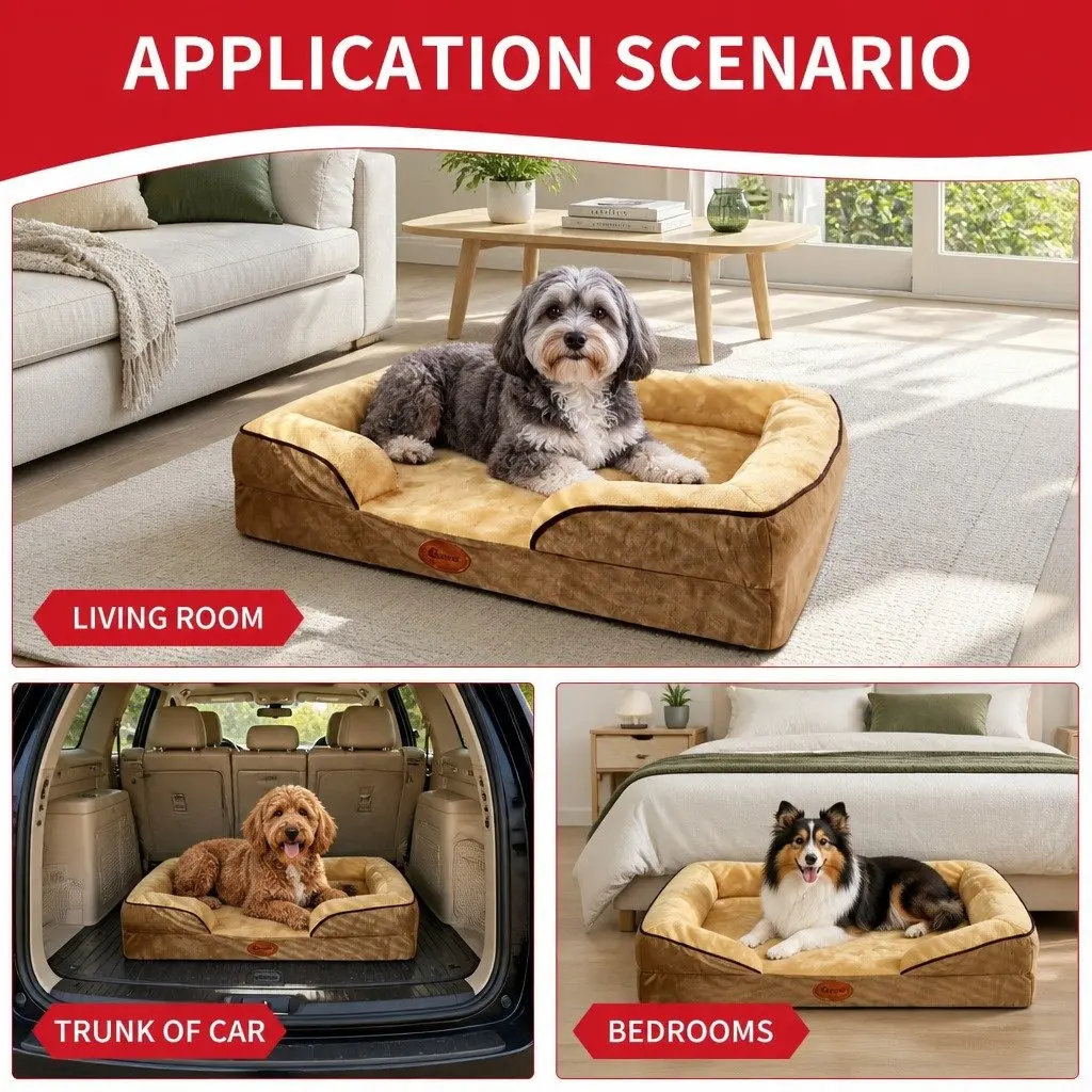 Dog Sofa Bed Thickened Sponge Cushion 60x50x17cm Yellow