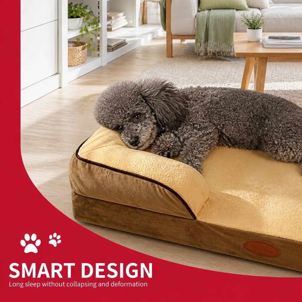 Dog Sofa Bed Thickened Sponge Cushion 60x50x17cm Yellow