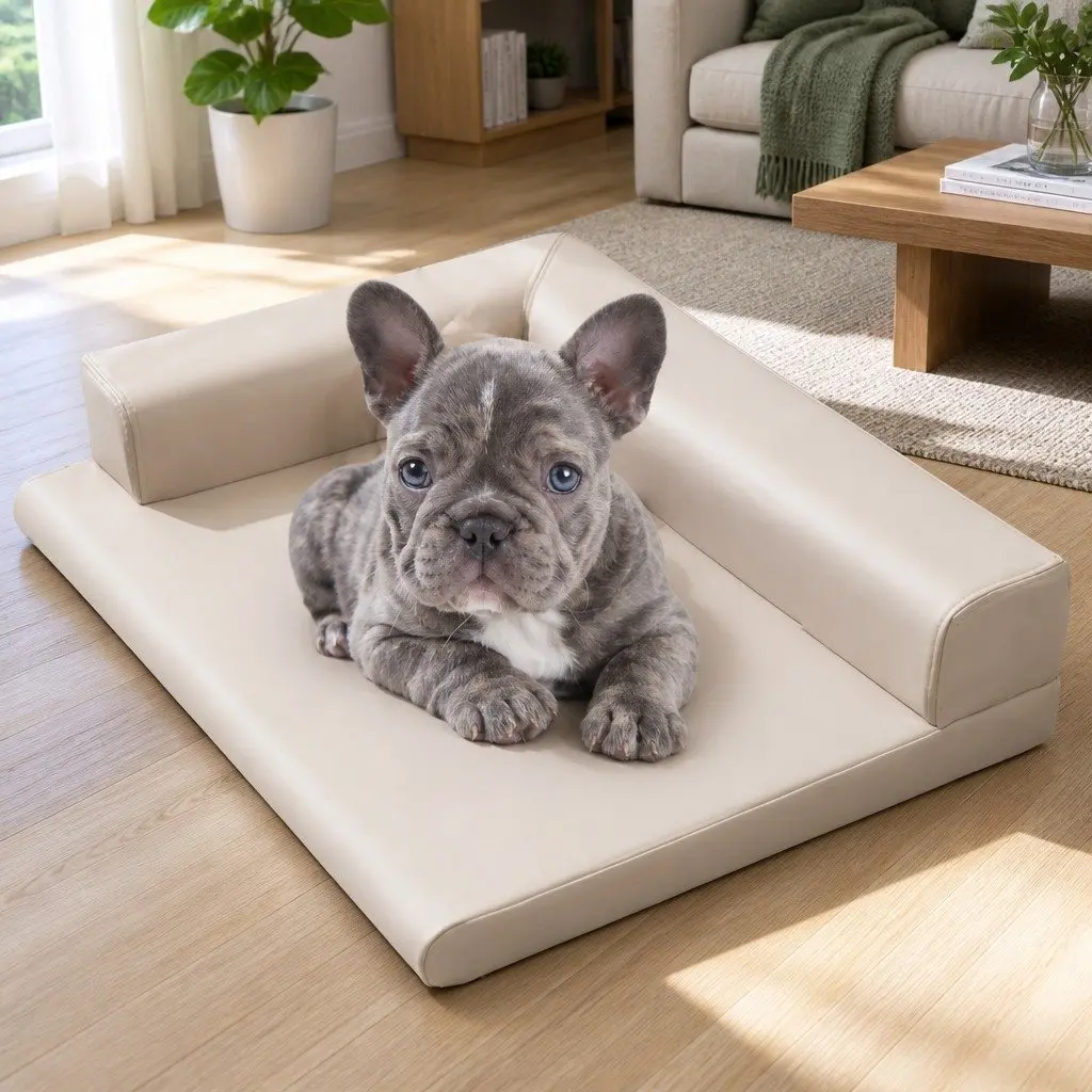 Dog Bed L-Shaped High-density Sponge 65x50cm Grey