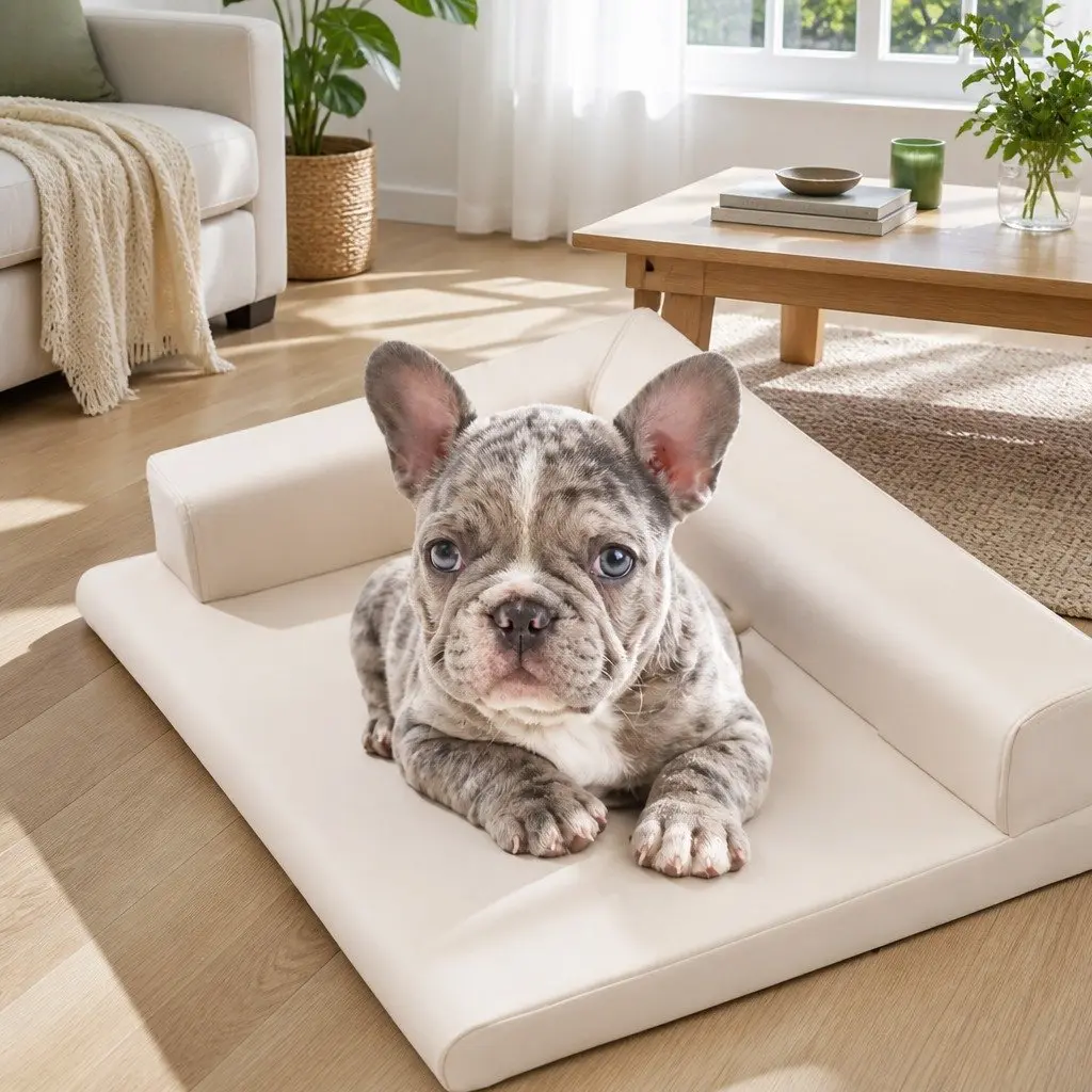 Dog Bed L-Shaped High-density Sponge 65x50cm Grey
