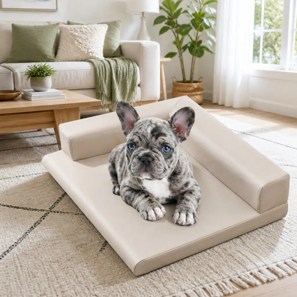 Dog Bed L-Shaped High-density Sponge 65x50cm Grey
