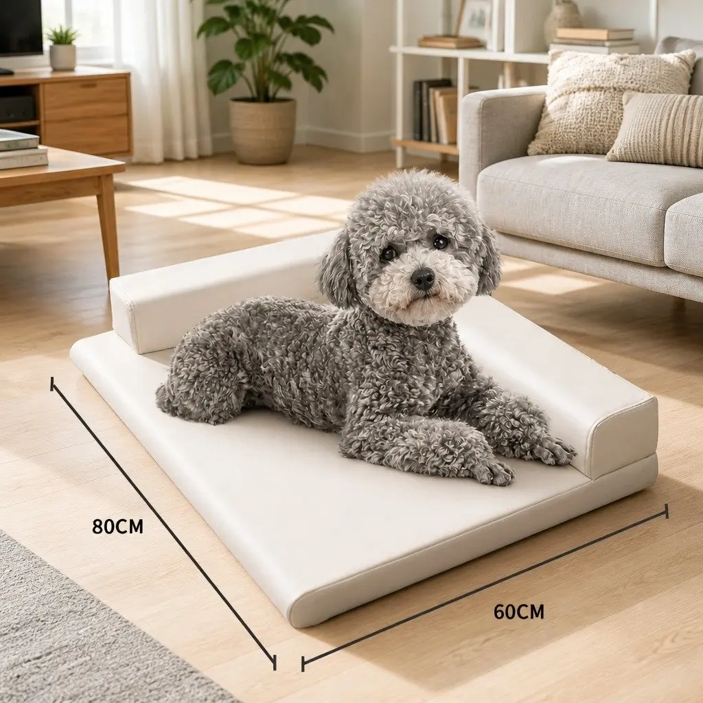 Dog Bed L-Shaped High-density Sponge XL Grey
