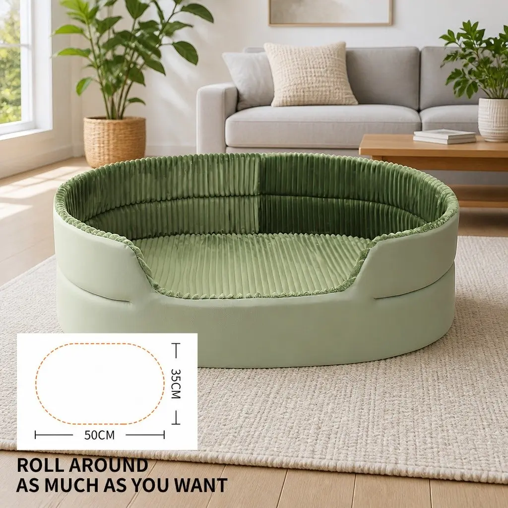 3D Semi-Enclosed Pet Nest Bed Avocado Cushion Cave House Dog Cat