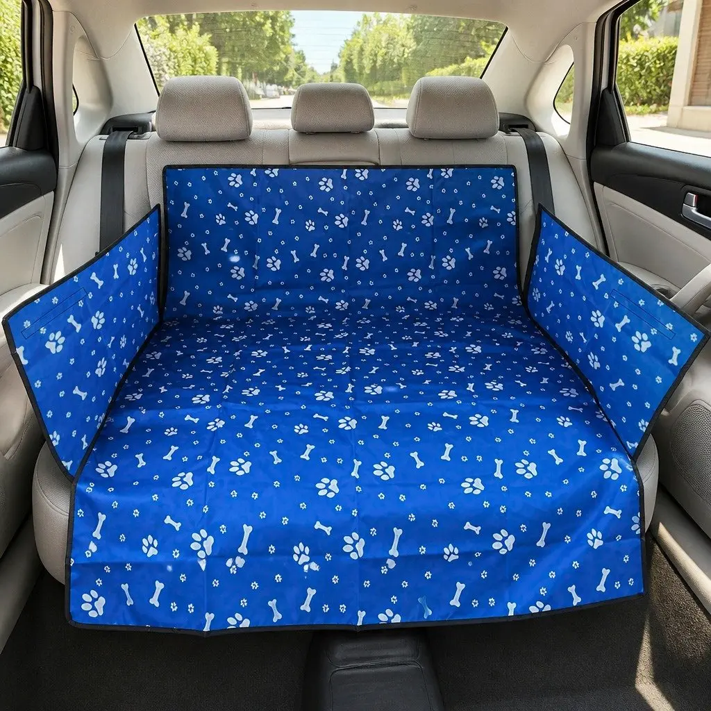 Pet Car Seat Cover Waterproof Oxford Fabric 155x105cm Blue
