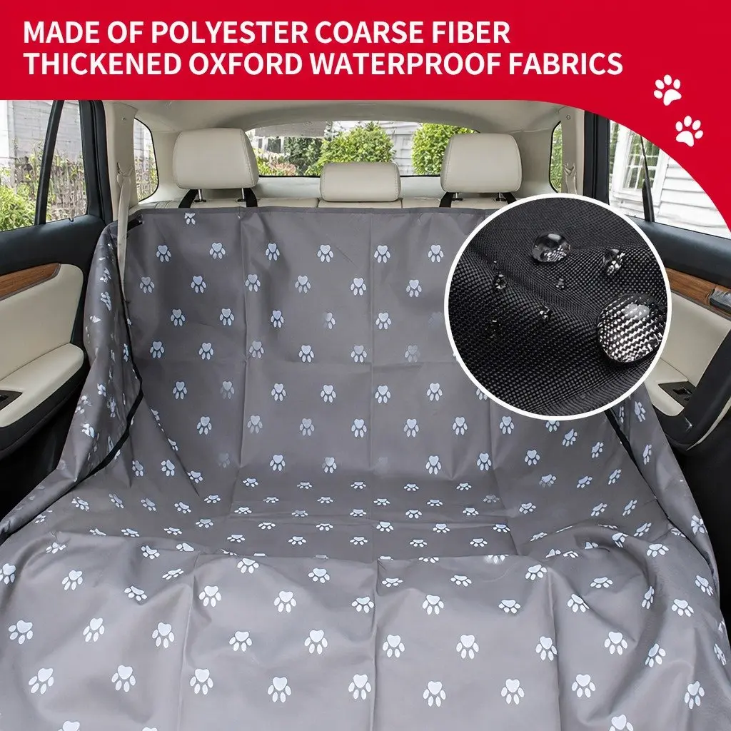 Pet Car Seat Cover Hammock Waterproof Oxford Fabric Grey 155x105cm