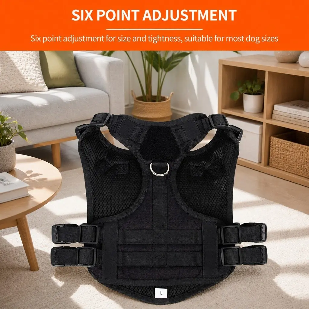 Dog Harness Chest Vest Black Large
