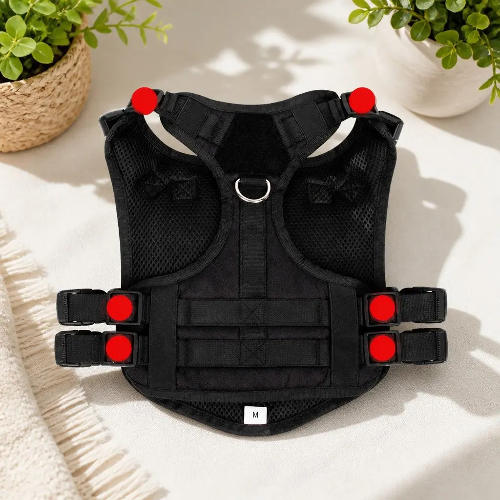 Dog Harness Chest Strap Black Medium
