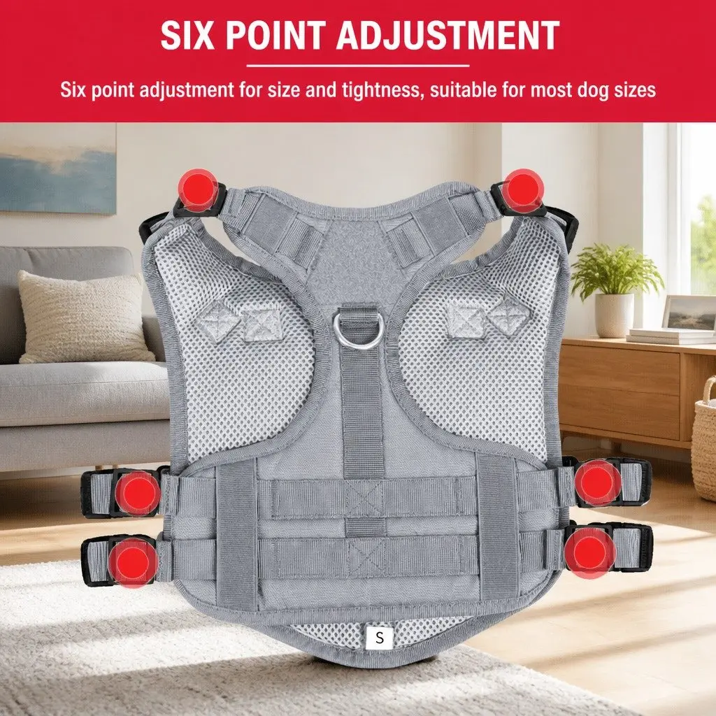 Dog Harness Mesh Small Grey