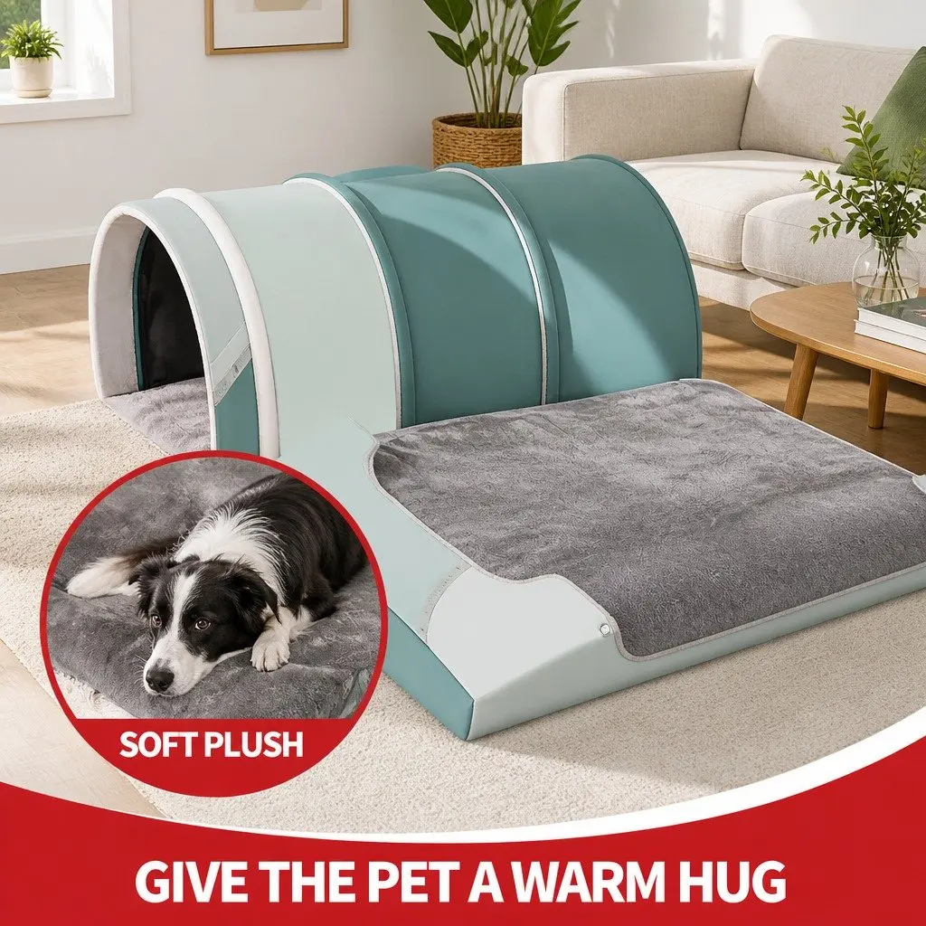 Pet Bed Tent Kennel Portable Washable Soft Green 50x40x36cm