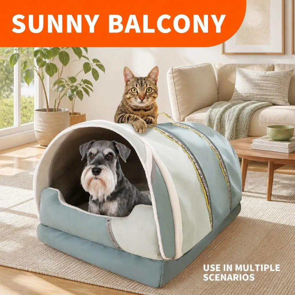 Pet Bed Tent Kennel Portable Washable Soft Green 50x40x36cm