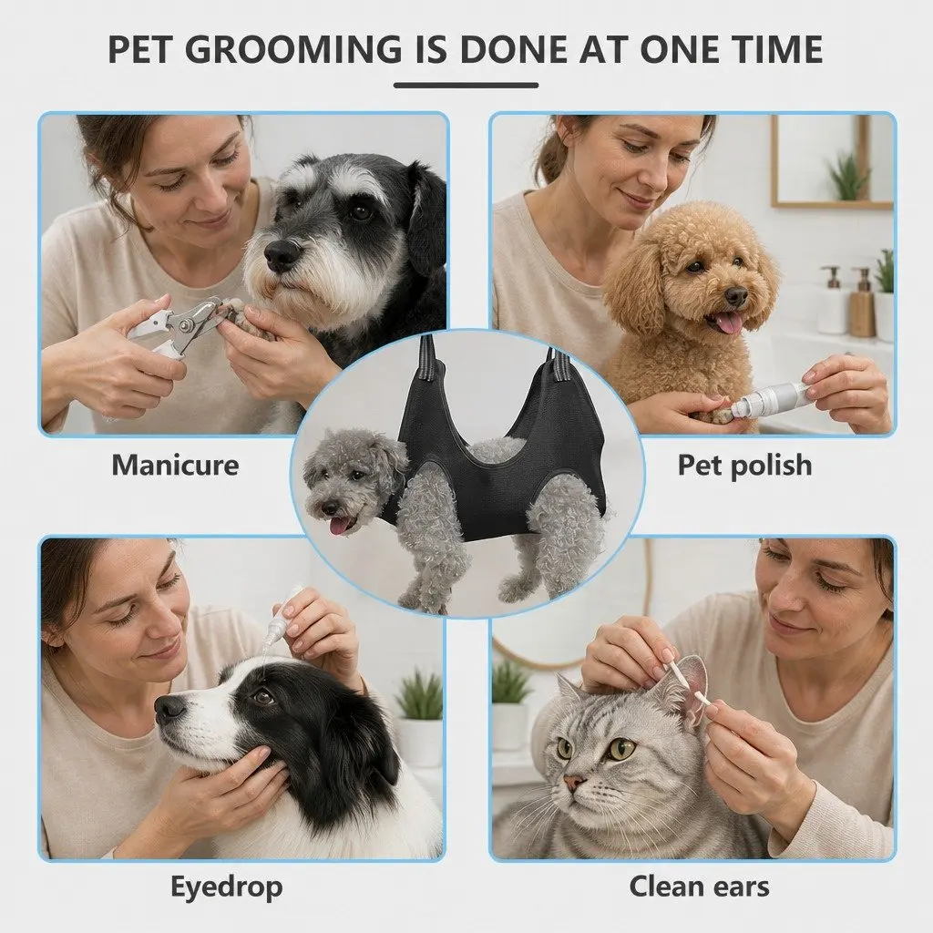Pet Grooming Hammock Dog Cat Bath Care Trimming Beauty Helper Large Restraint