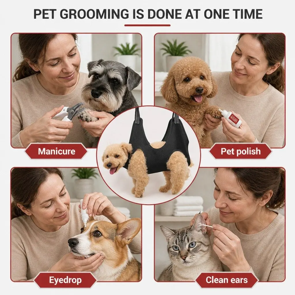 Pet Grooming Hammock Cloth M Size Black
