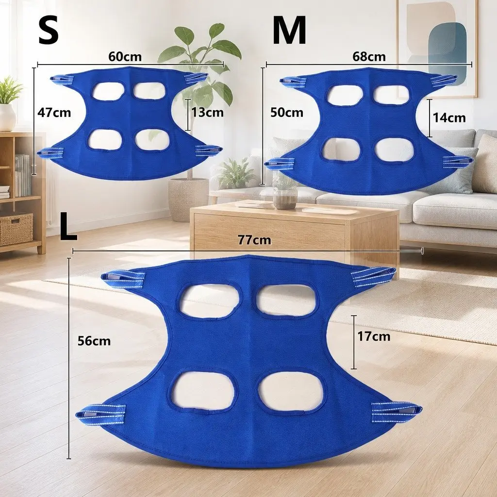 Pet Grooming Hammock Cloth 60cm Blue for Small Medium Pets
