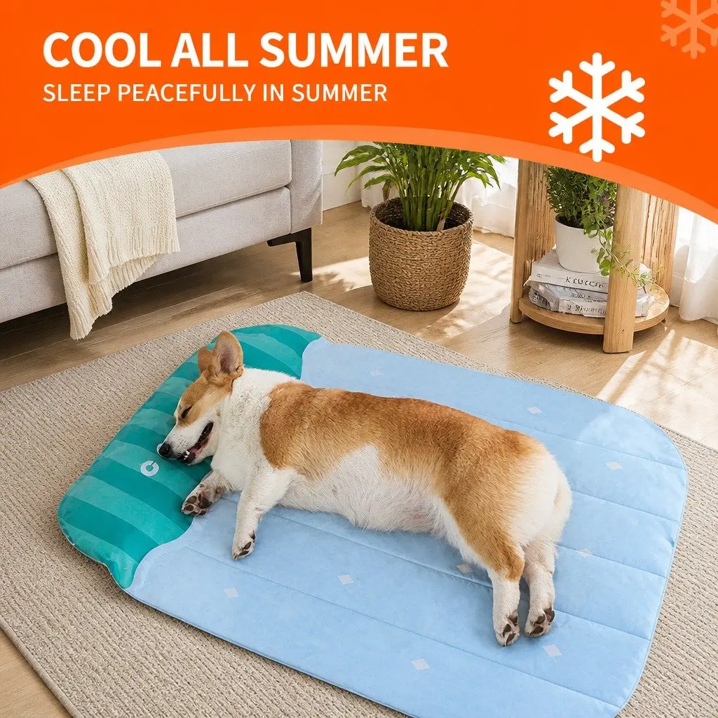 Pet Cooling Mat SAP Polymer Gel 85x67cm Watermelon Stripes