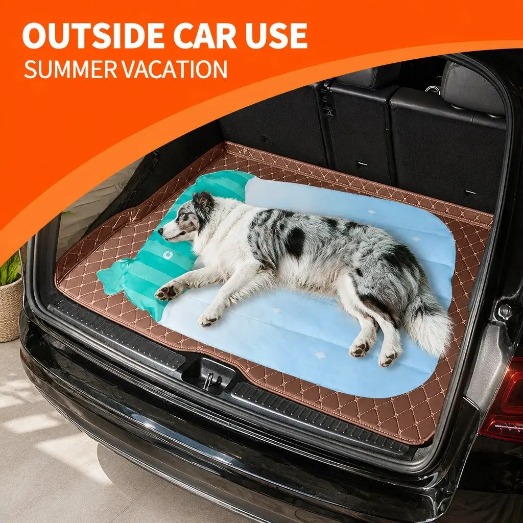 Pet Cooling Mat SAP Gel Waterproof Fabric 66x58cm Watermelon Stripes