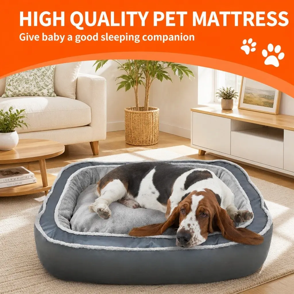 Oval Pet Bed Cotton 60x50x17cm Blue