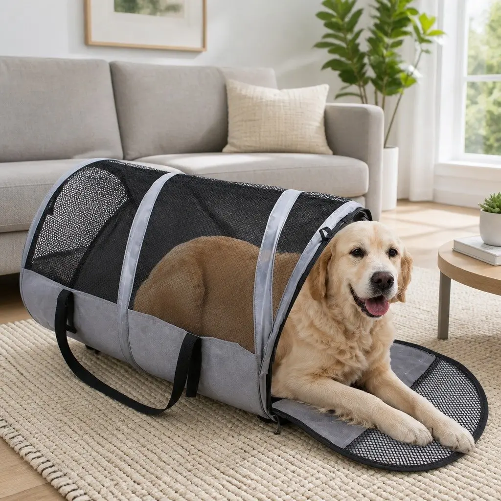 Foldable Pet Carrier Bag Oxford Cloth 123x58x58cm Grey