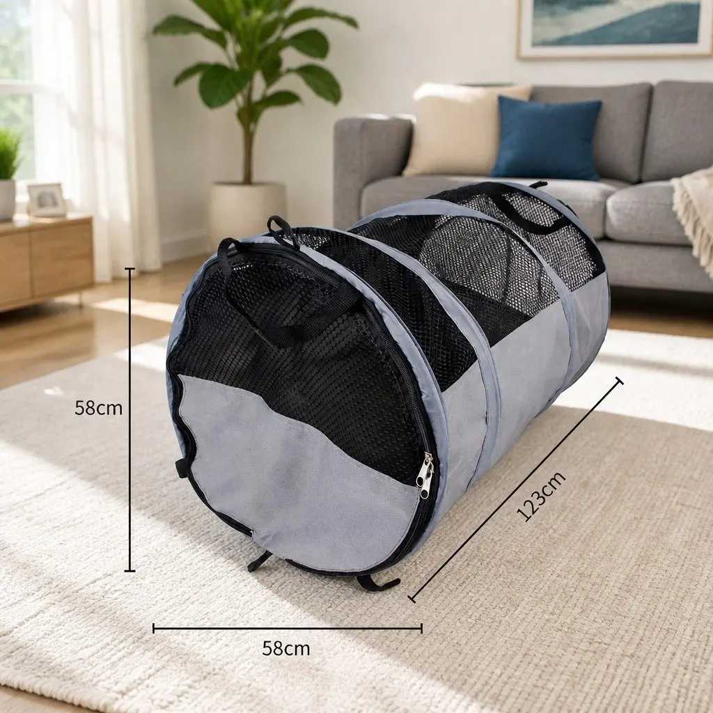 Foldable Pet Carrier Bag Oxford Cloth 123x58x58cm Grey