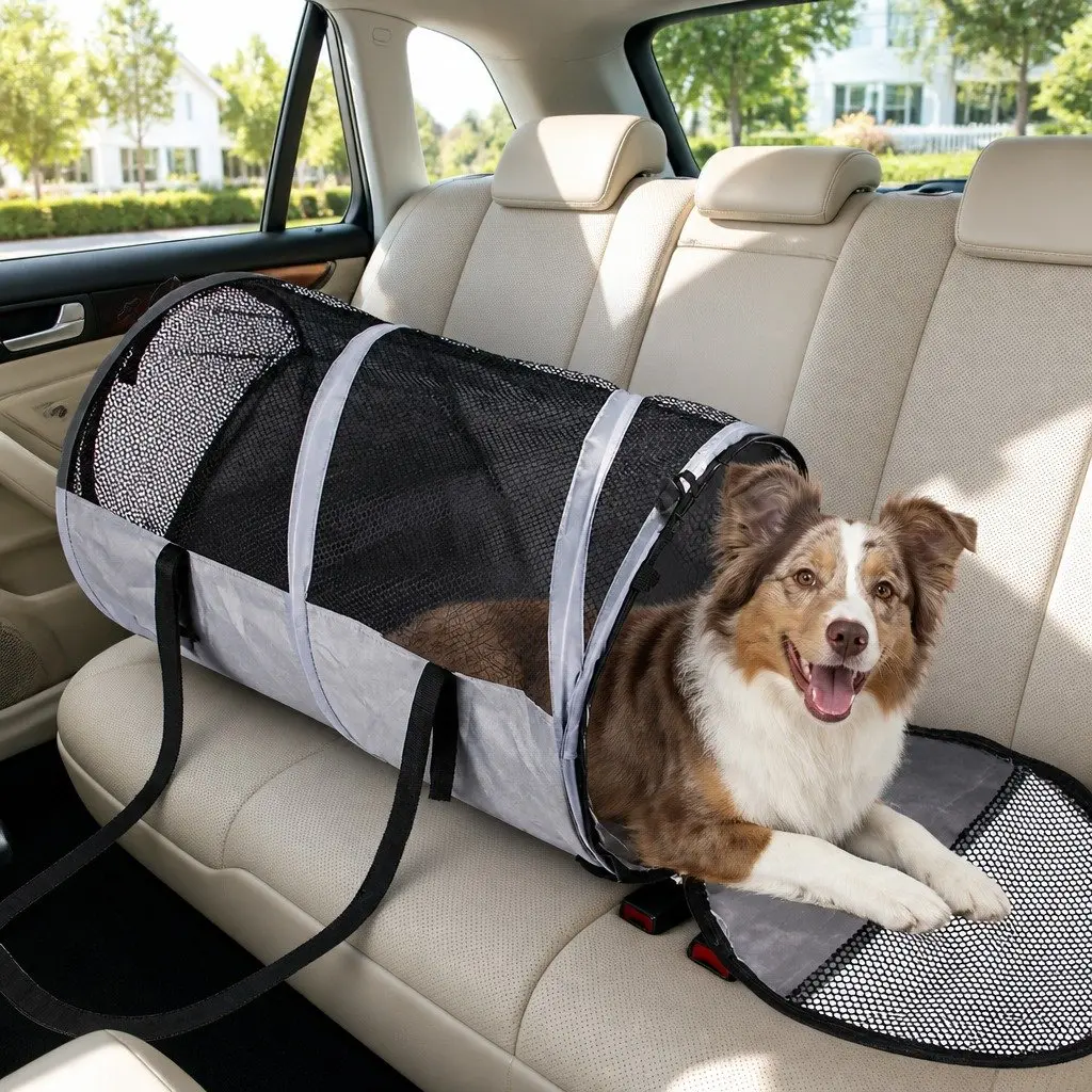 Pet Carrier Bag Oxford Cloth Gray 57x41x41cm Portable Travel Shoulder Bag for Dogs Cats