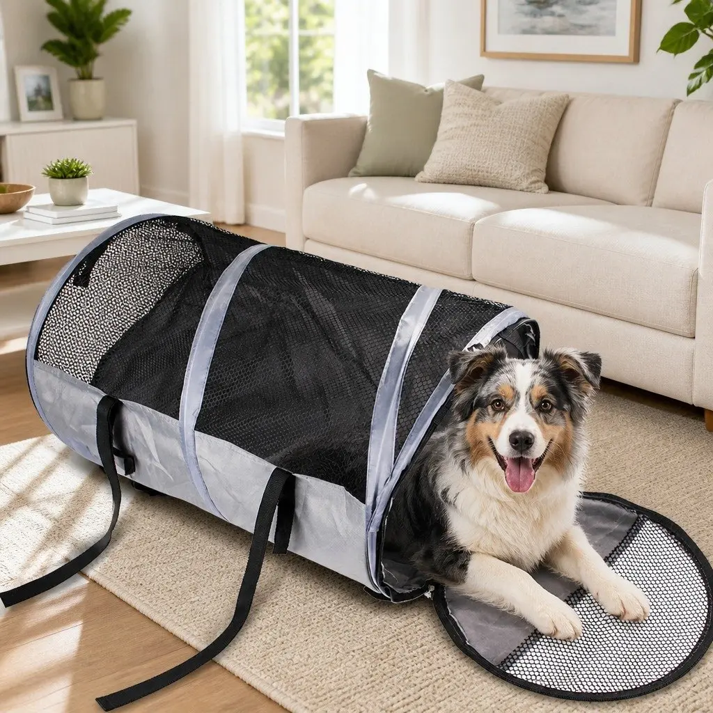 Pet Carrier Bag Oxford Cloth Gray 57x41x41cm Portable Travel Shoulder Bag for Dogs Cats
