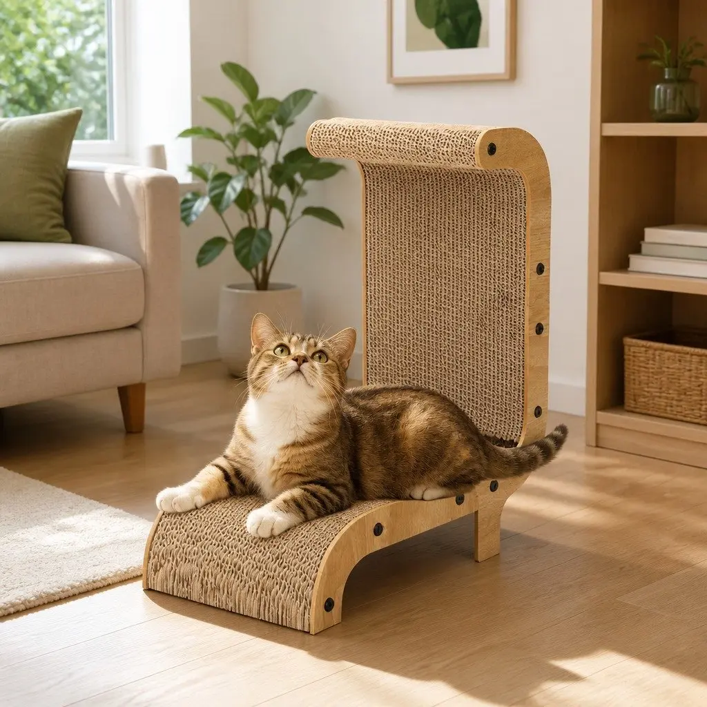 Cat Scratch Board Recliner Standing Kitten Scratcher Scratching Post Toy
