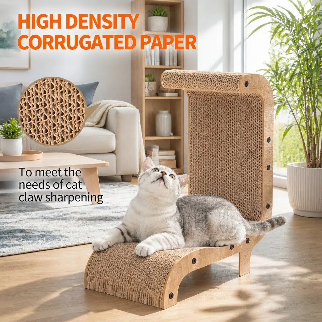 Cat Scratch Board Recliner Standing Kitten Scratcher Scratching Post Toy