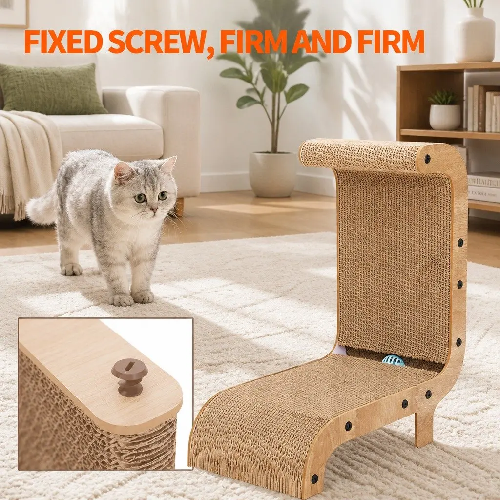 Cat Scratch Board Recliner Standing Kitten Scratcher Scratching Post Toy