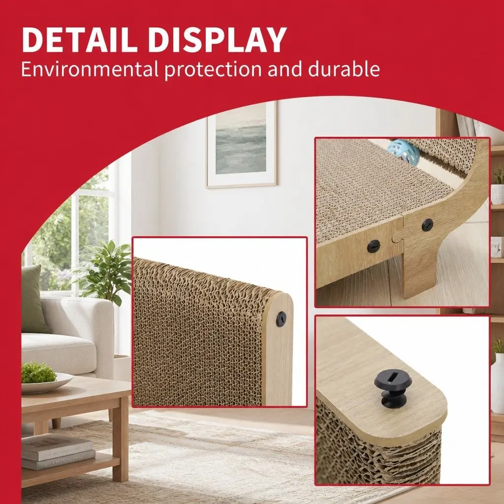 Cat Scratch Board Recliner Standing Kitten Scratcher Scratching Post Toy