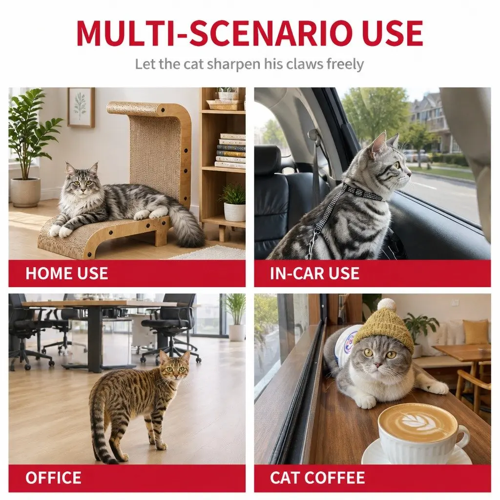 Cat Scratch Board Recliner Standing Kitten Scratcher Scratching Post Toy