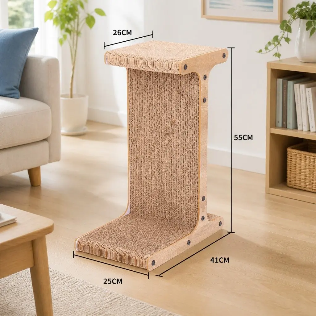 Cat Scratching Board T-Jump Stand Corrugated Paper 41x25x55cm