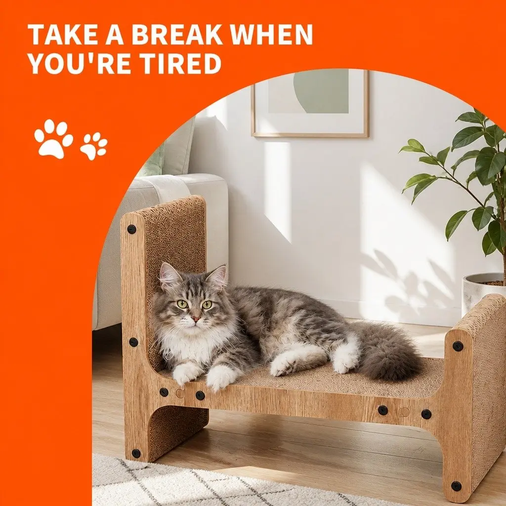 Cat Scratching Board T-Jump Stand Corrugated Paper 41x25x55cm