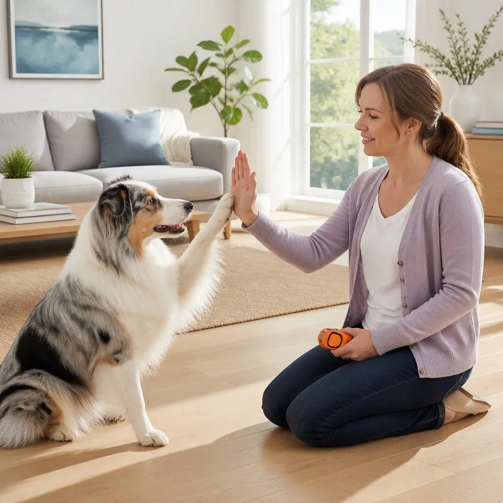 Dog Training Whistle PC Material 7.5cm Orange Two-in-One Obedience Tool