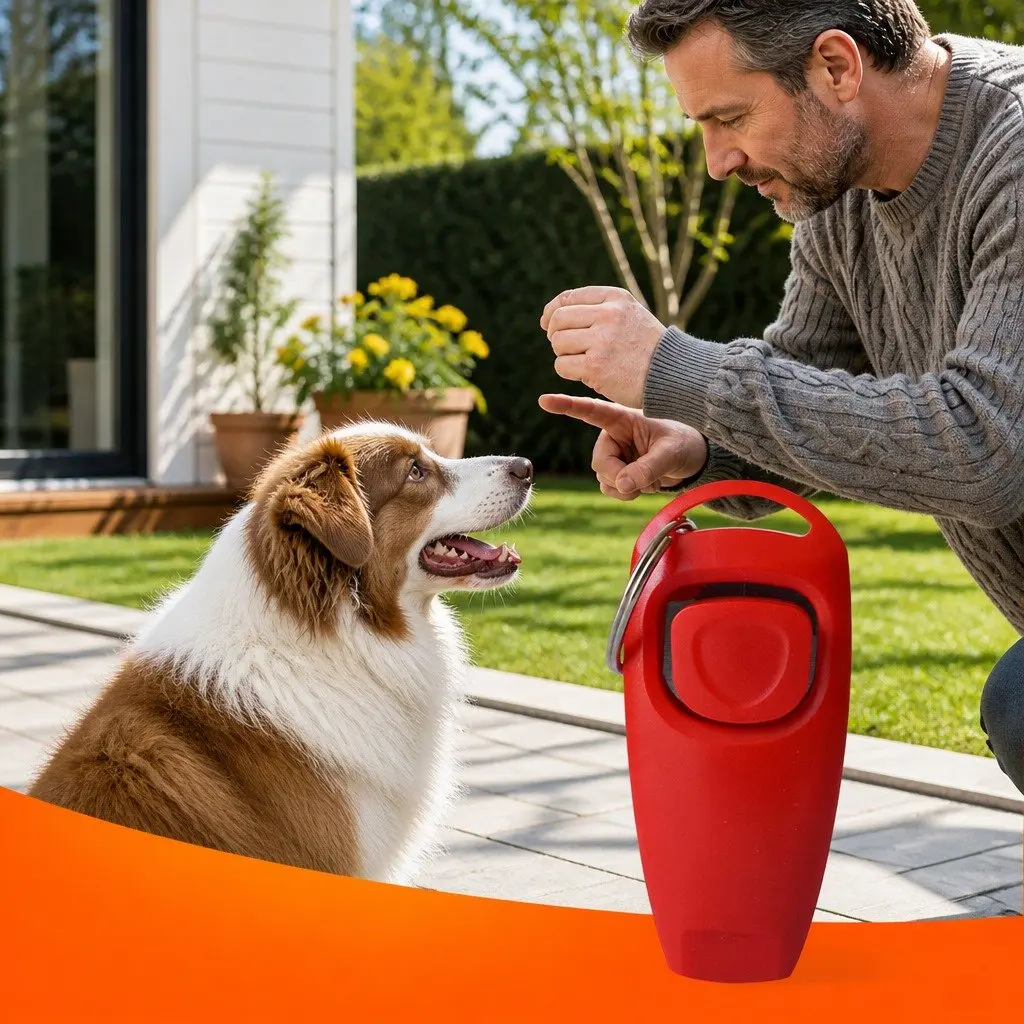 Dog Whistle Clicker 2 in 1 Pet Training Tool Cats Horses Reptiles Obedience