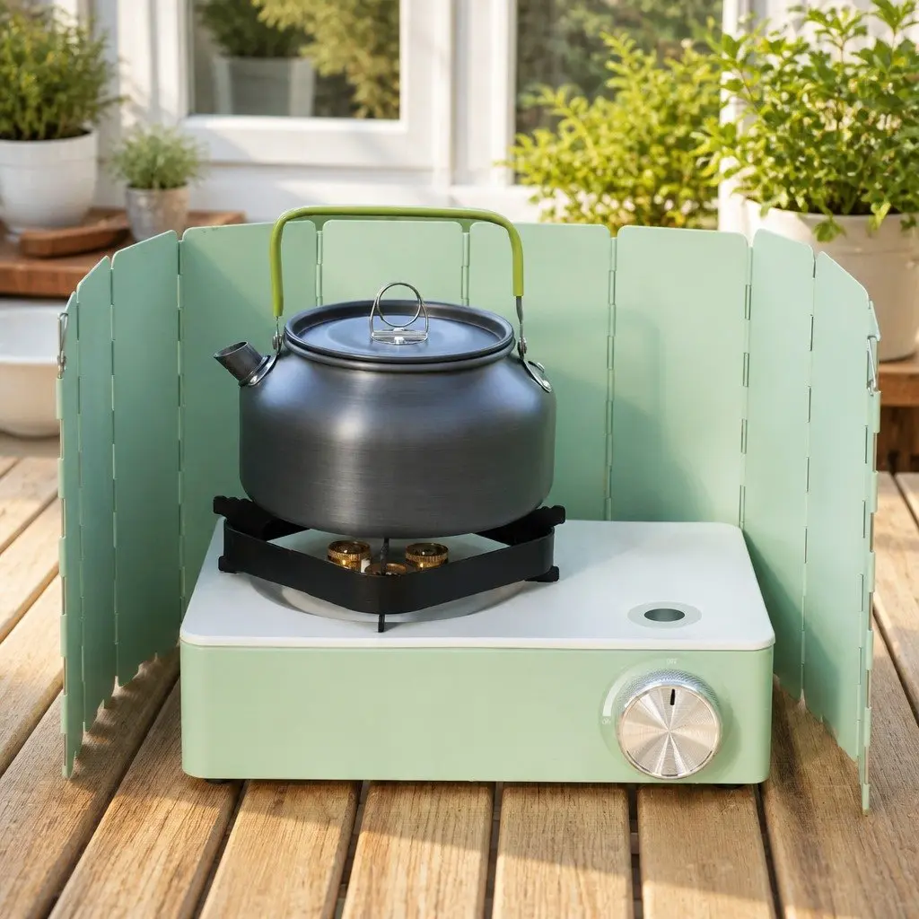 Portable Camping Stove Aluminum Alloy 29 x 20 x 8.5cm Macaron Green