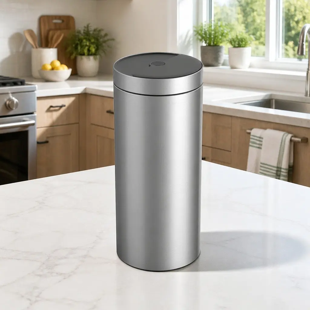 40L Touchless Stainless Steel Kitchen Trash Can Automatic Sensing Waste Bin Silver