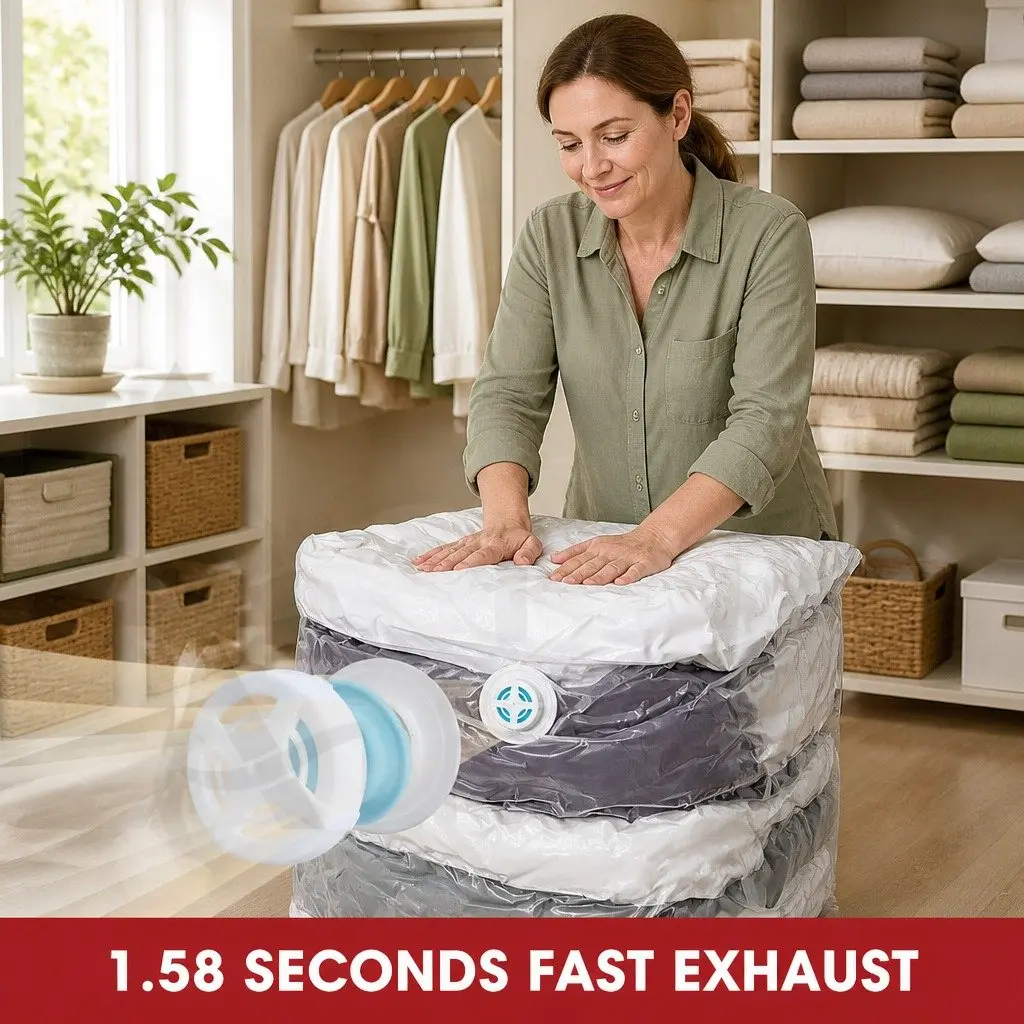 Vacuum Compression Storage Bag XL Size White PA PE Material