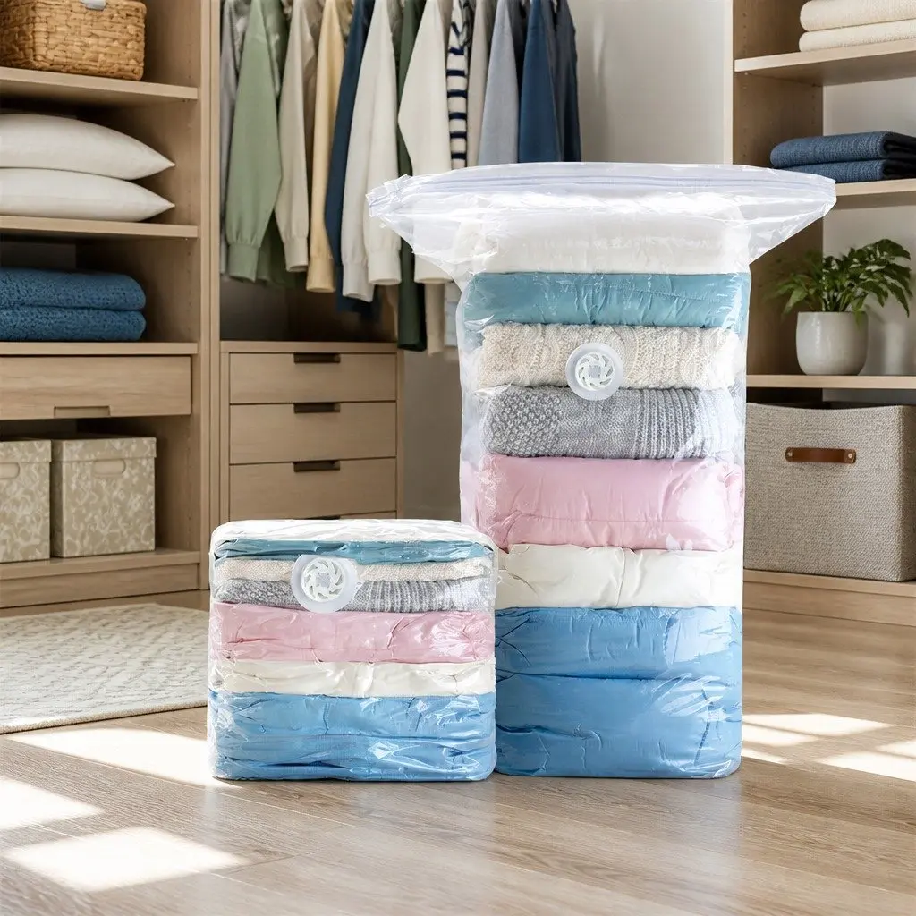 Vacuum Compression Storage Bag XL Size White PA PE Material