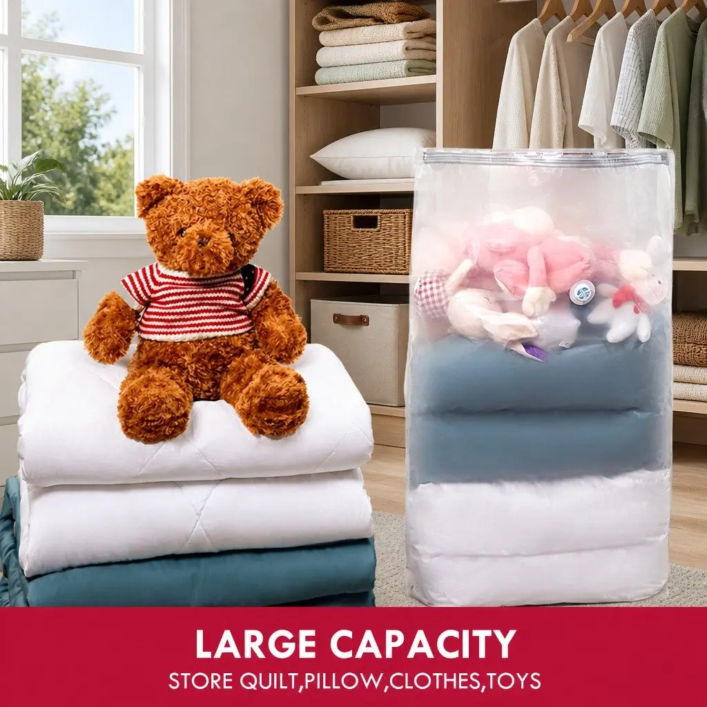 Vacuum Compression Storage Bag XL Size White PA PE Material