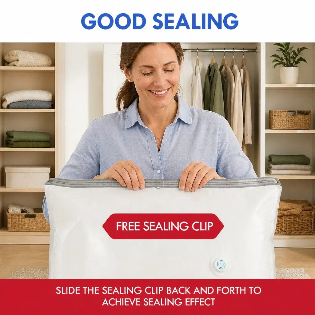 Vacuum Compression Storage Bag XL Size White PA PE Material