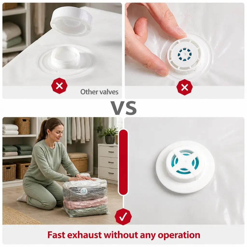 Vacuum Compression Storage Bag XL Size White PA PE Material