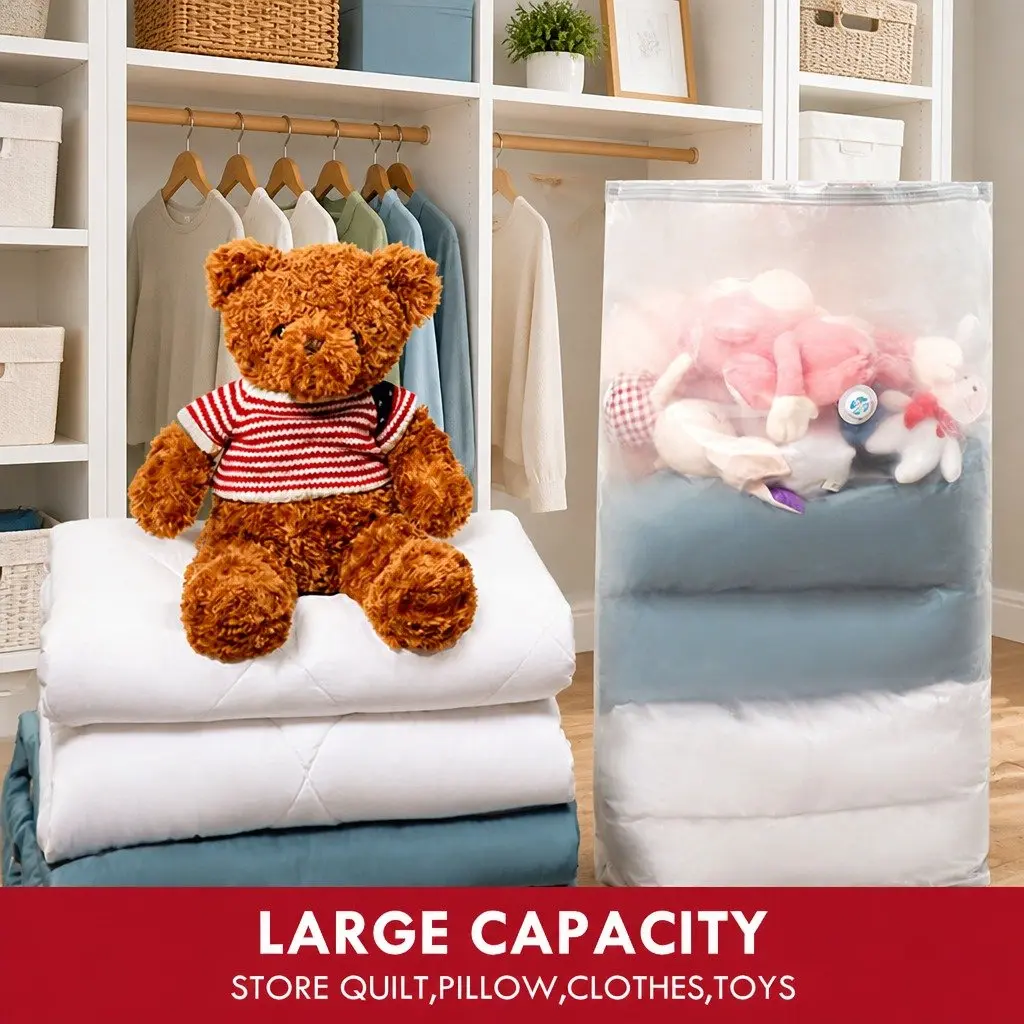 Compression Storage Bag for Clothing and Bedding Waterproof Seal Size S White