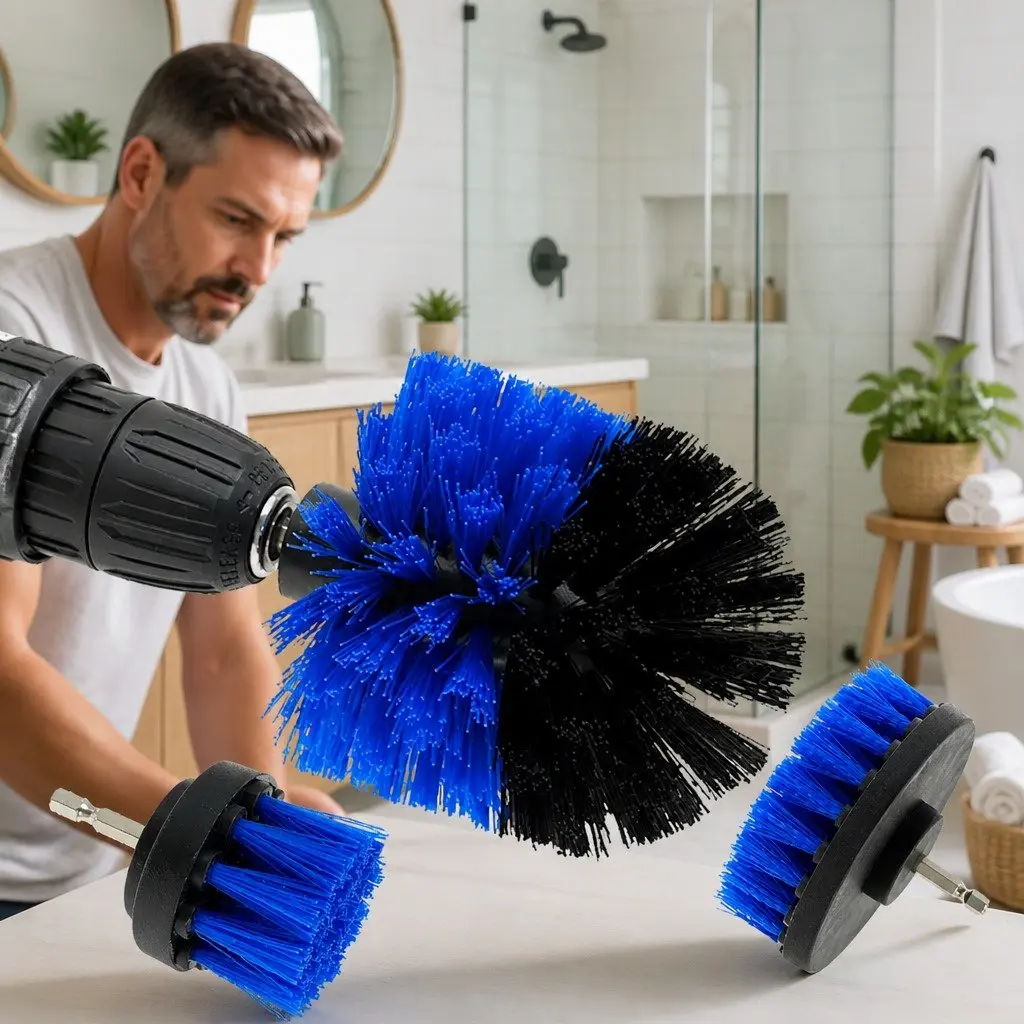 Electric Drill Brush Cleaning Set Nylon Bristle 2 3.5 4 Inch Blue
