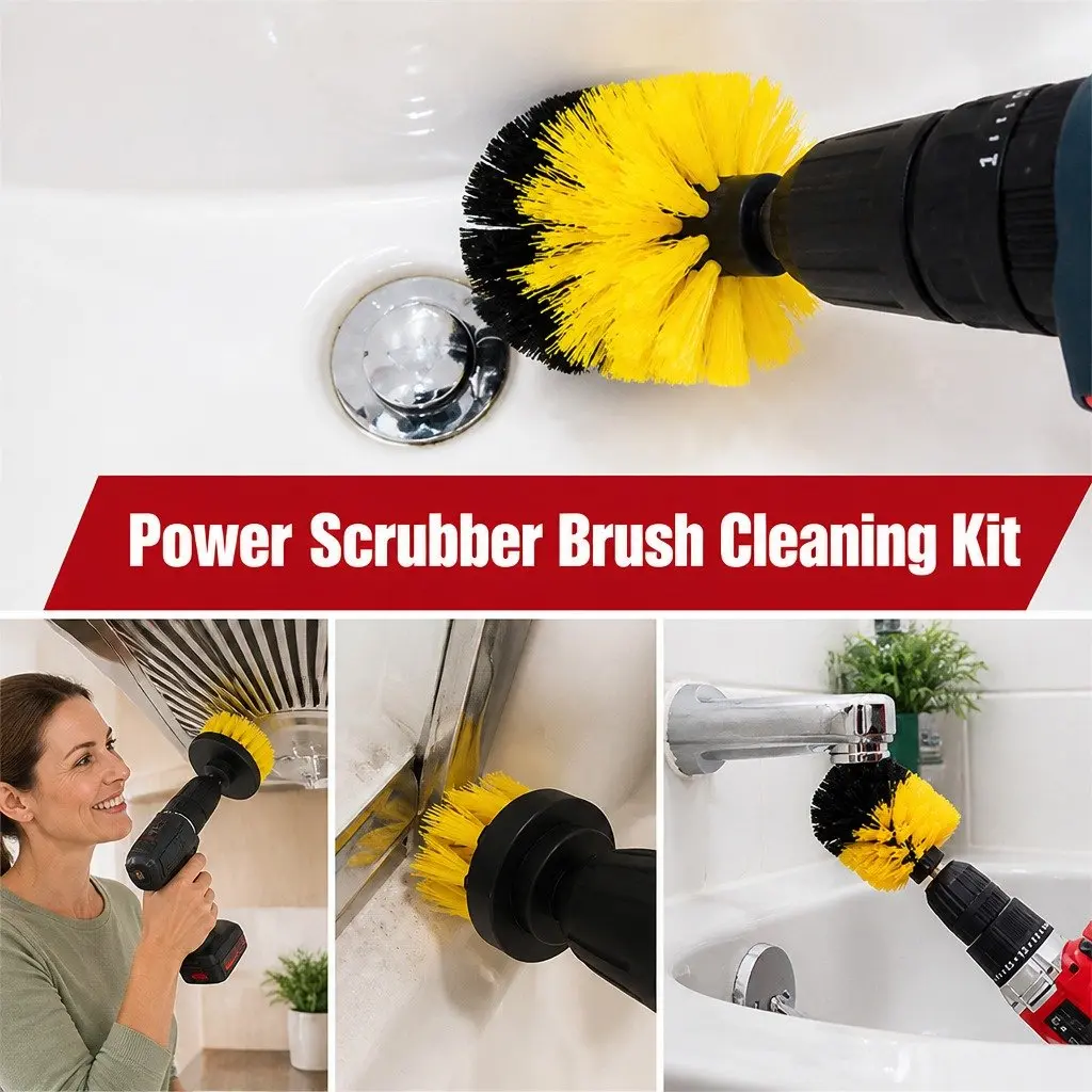 Electric Drill Cleaning Brush Head Set Nylon Bristles 2 3.5 4 Inch Multi-Color
