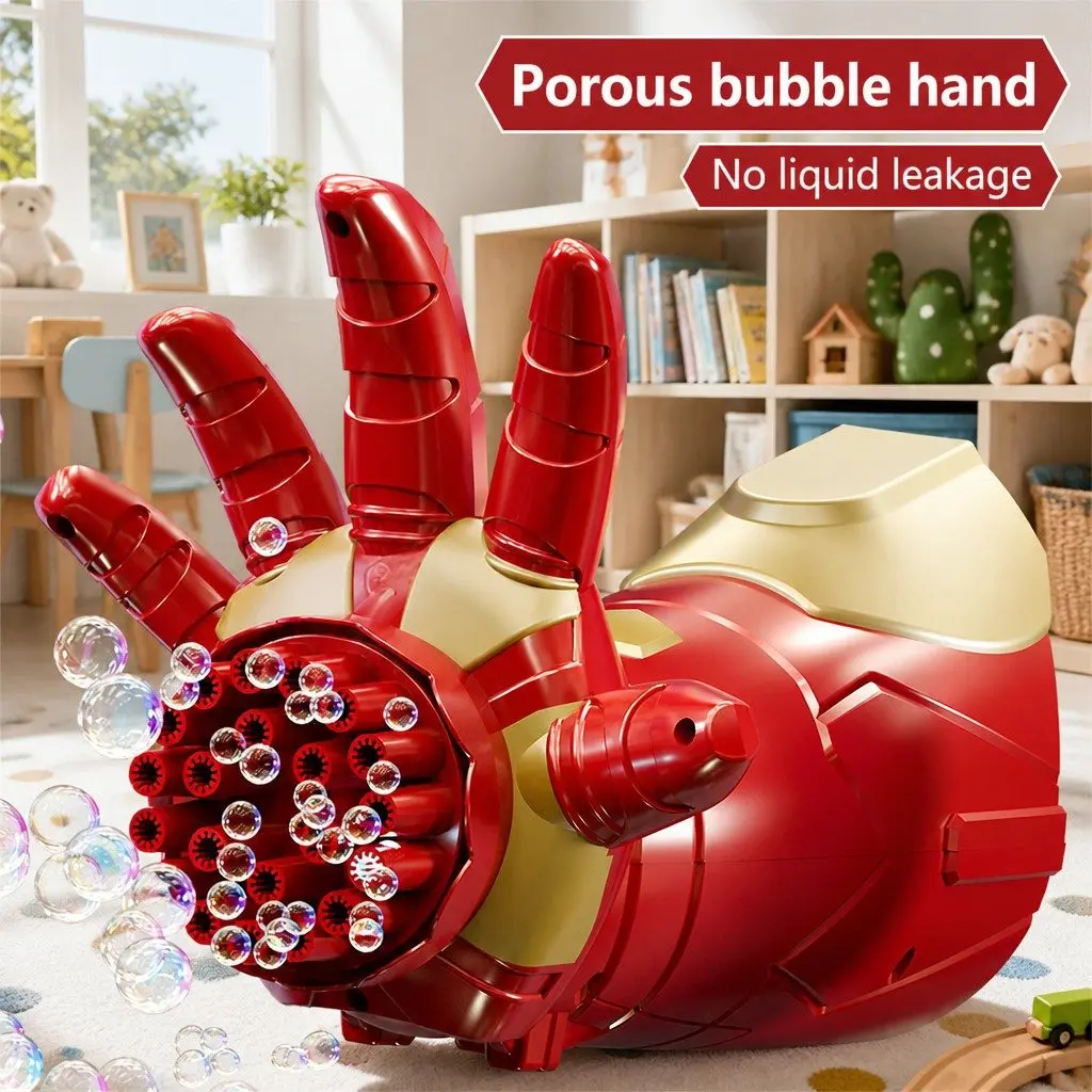 Automatic Bubble Gun Electric Toy Kids Luminous No Leak Porous Design