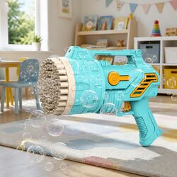 Automatic Bubble Gun Machine Handheld Toy with Light Kids Outdoor Play 69 Holes