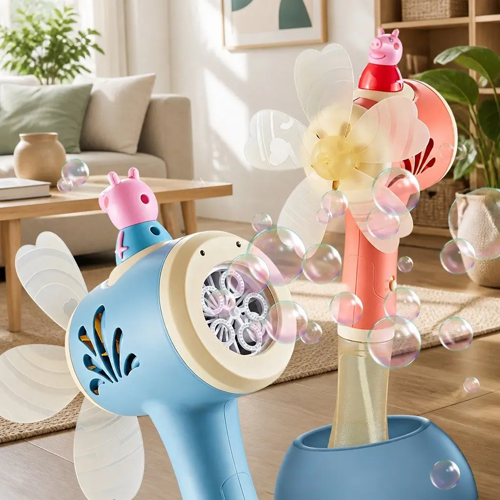 Bubble Machine Electric Toy Plastic 14cm x 13cm x 38cm Pink Kids Outdoor Fun