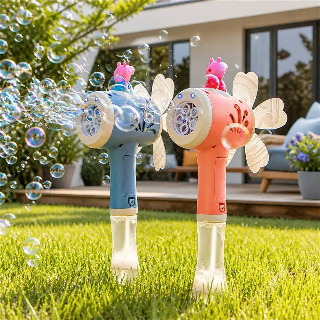 Bubble Machine Electric Toy Plastic 14cm x 13cm x 38cm Pink Kids Outdoor Fun