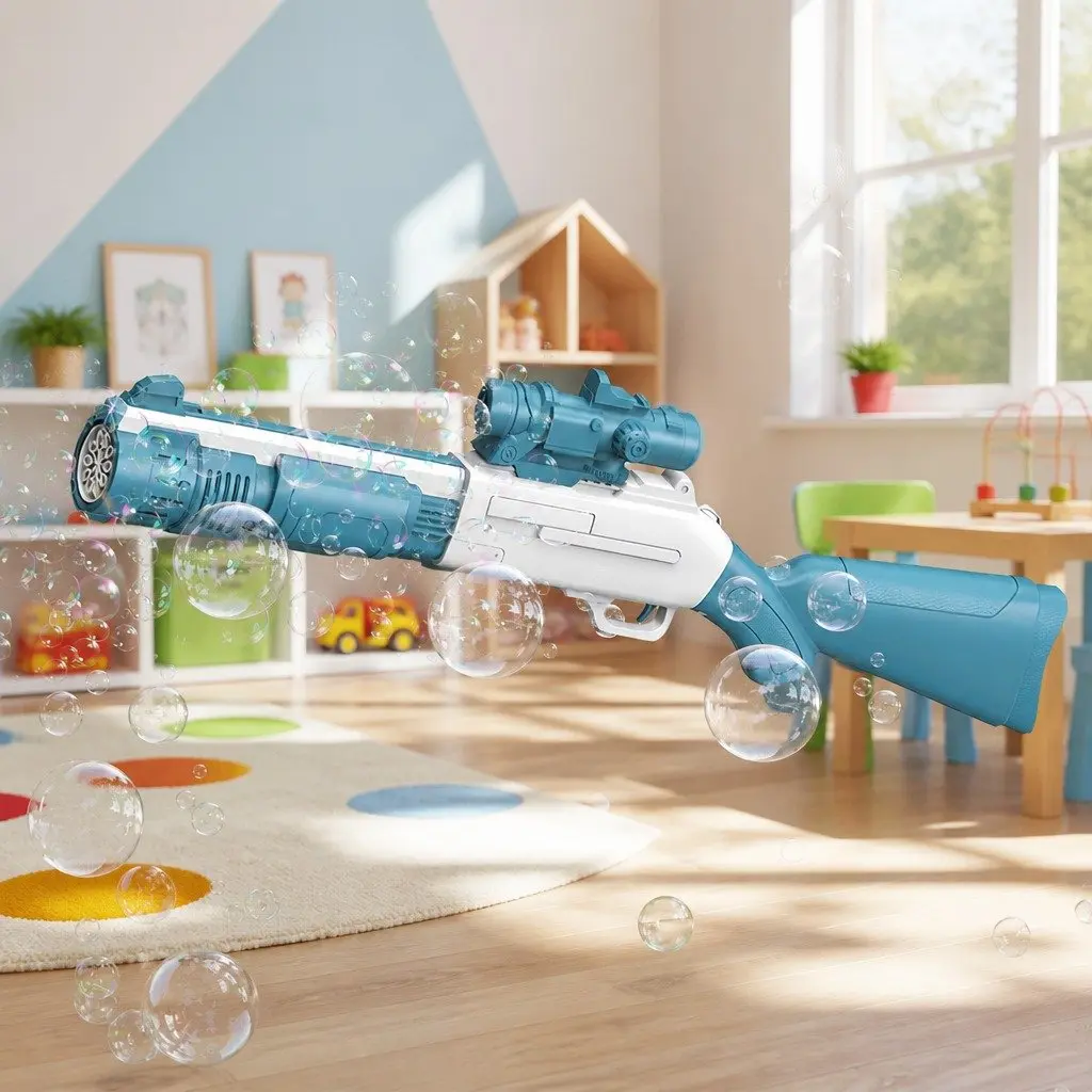 Bubble Toy Electric Hand-Held Spray Gun ABS 44.5cm Pink and Blue