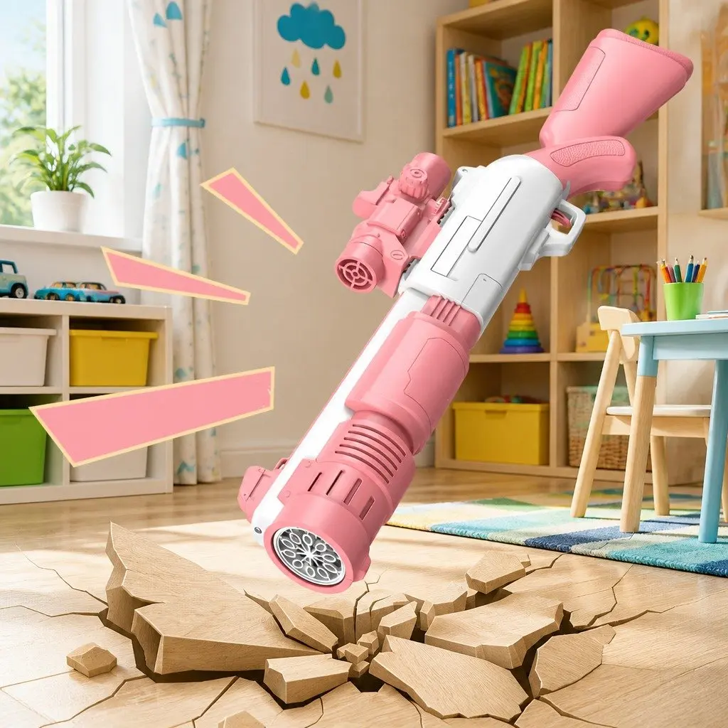 Bubble Toy Electric Hand-Held Spray Gun ABS 44.5cm Pink and Blue
